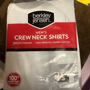 Men's White Crew Neck Shirts - 6 Pack